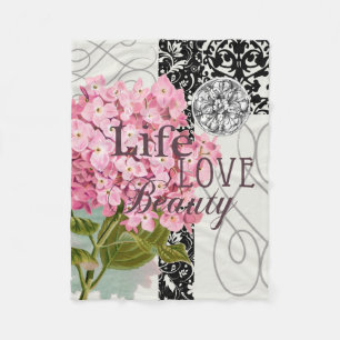 Damast Patroon Bloemen Decor  Fleece Deken