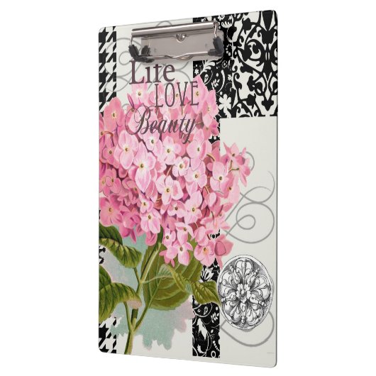 Damast Patroon Bloemen Decor  Klembord (Links)