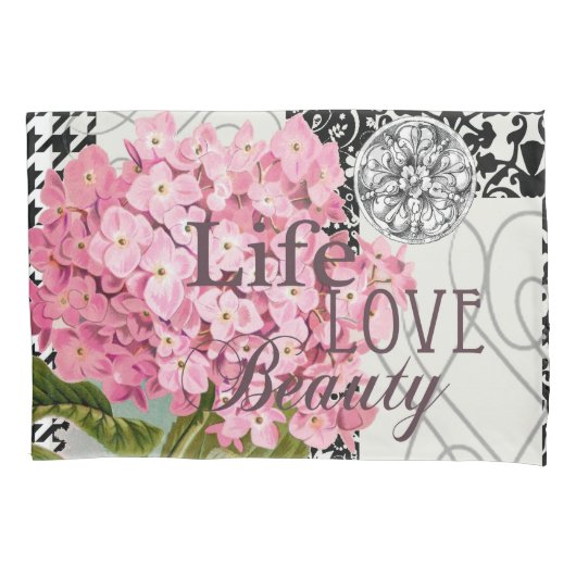 Damast Patroon Bloemen Decor  Kussensloop (Voorkant)