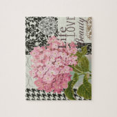 Damast Patroon Bloemen Decor Legpuzzel (Verticaal)