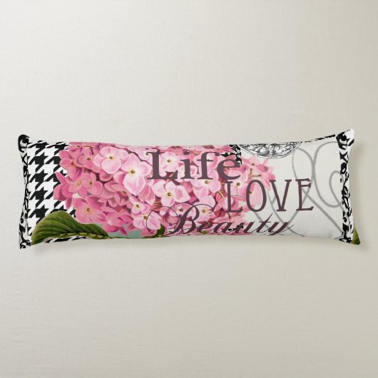 Damast Patroon Bloemen Decor  Lichaamskussen (Achterkant)