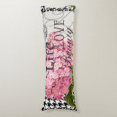 Damast Patroon Bloemen Decor Lichaamskussen (Voorkant Verticaal)