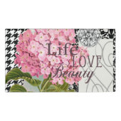 Damast Patroon Bloemen Decor  Naambadge (Voorkant)