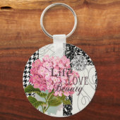 Damast Patroon Bloemen Decor  Sleutelhanger (Voorkant)