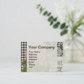 Damast Patroon Bloemen Decor Visitekaartje (Staand voorkant)