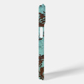 damast patroon - chocolade en Blauwgroen Case-Mate iPhone Case (Achterkant / Rechts)