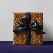  Damast  Patroon Sinaasappel Halloween Cadeaupapier