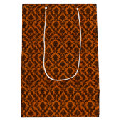  Damast  Patroon Sinaasappel Halloween Medium Cadeauzakje (Achterkant)