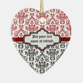Damast patroon zwart rood wit aangepaste ornament (Rechts)
