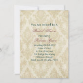 damast pauw bruiloft vrijgezellenfeest kaart (Achterkant)