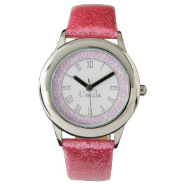 Damast print roze naam polshorloge horloge