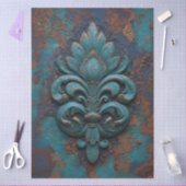Damast reliëf Fleur-De-Lis Decoupage Tissuepapier (Craft)