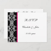 damast RSVP Uitnodiging Briefkaart (Voorkant / Achterkant)