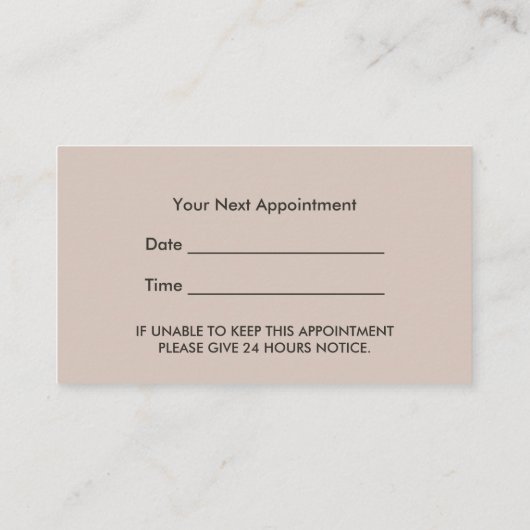  damast salon: Haarstyliste afspraak Afsprakenkaartje (Achterkant)