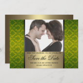 Damast Save the Date Foto (Voorkant / Achterkant)