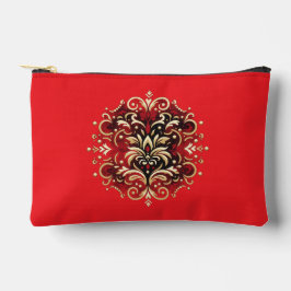 Damast Stijl in Rood, Goud en Zwart Etui