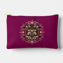 Damast Stijl in Rood, Goud en Zwart Etui