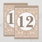 Damast stijl tafel nummertje kaart (Voorkant / Achterkant)