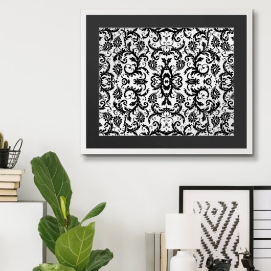 Damast Swirl Bruiloftspatroon 2 Poster