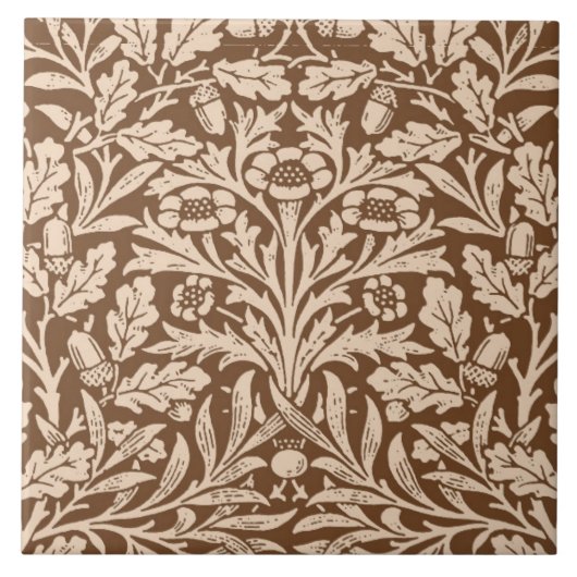 Damast, Taupe en het Beige van de Jugendstil het Tegeltje (Voorkant)