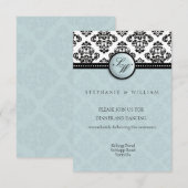 Damast Trouwreceptiekaart Kaart (Voorkant / Achterkant)