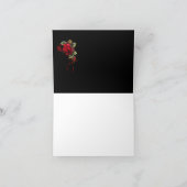 Damast van de Rozen van de raaf dankt het Rode Bedankkaart (Binnen)