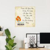 Damast Vintage Moderne Stoelindeling met Metselpot Poster (Thuiskantoor)