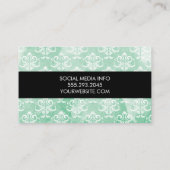 Damast / Water Color (groen) Visitekaartje (Achterkant)