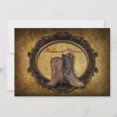 damast Western Cowboy bruiloft repetitie diner Kaart (Achterkant)