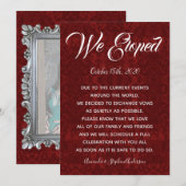 Damast Zilveren Lijst Foto Elopement Aankondiging (Voorkant / Achterkant)