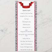 Damasten bruiloftsreceptieprogramma programmakaart (Voorkant)