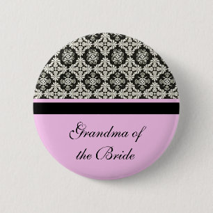 damasten trouwknoop. voor oma, opa ronde button 5,7 cm