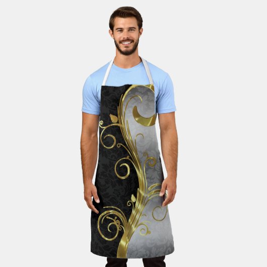 Damastextuur Schort (Gedragen)