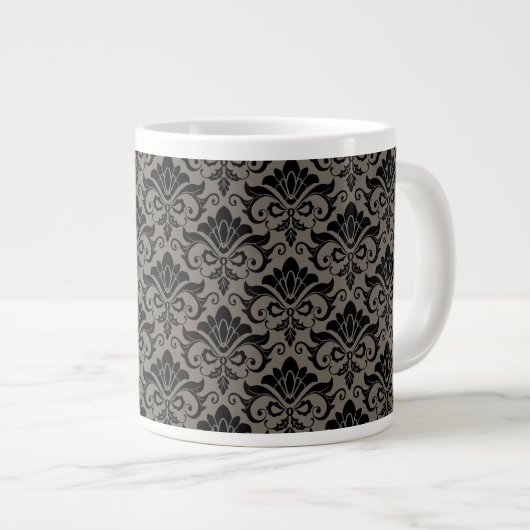 Damastpatroon 2 grote koffiekop (Voorkant rechts)