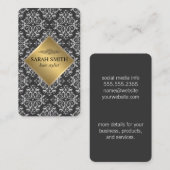 Damastpatroon / Gouden Metaal Visitekaartje (Voorkant / Achterkant)