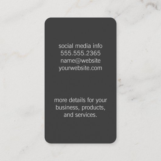 Damastpatroon / Gouden Metaal Visitekaartje (Achterkant)