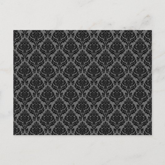 Damastpatroon (grijs & zwart) briefkaart (Voorkant)