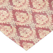 damastpatroon in crème en rood medium tafelloper (Hoek)