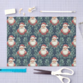 Damastpatroon met kerstmannengezichten tissuepapier (Craft)