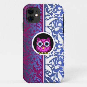 damastpatroon met uil iPhone 11 hoesje