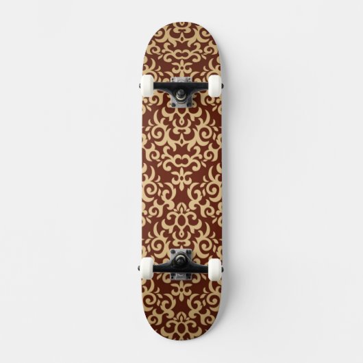 Damastpatroon op verloopachtergrond persoonlijk skateboard (Voorkant)