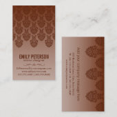 Damastpatroon (oranje) visitekaartje (Voorkant / Achterkant)