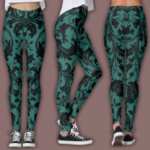 Damastpatroon | Zwart & Teal