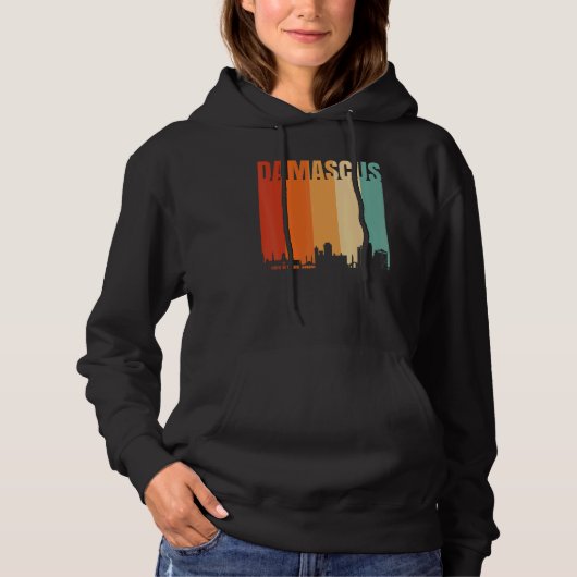 Damasus stadsprofiel hoodie (Voorkant)