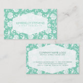 Damasvaten, wit en mint-groen Visitekaartje (Voorkant / Achterkant)