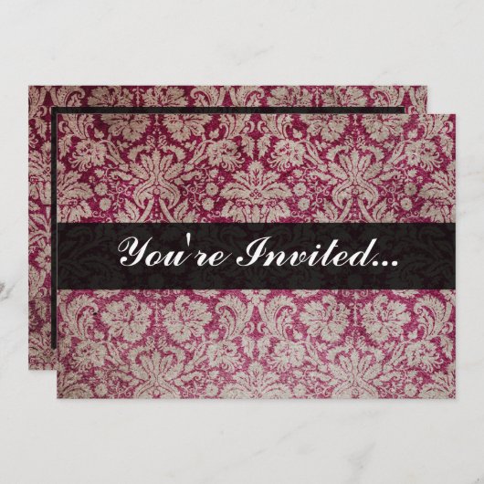 Damaswijn, speciaal gepersonaliseerd Kaart (Voorkant / Achterkant)