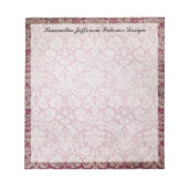 Damaswijn, speciaal gepersonaliseerd Notitieblok (Voorkant)