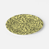 Damaszwart en geel papieren bordje (Gekanteld)