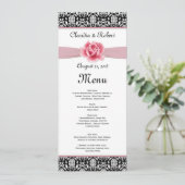 Damaszwart wit, roze roze roze roodroos Weddenscha Menu (Staand voorkant)