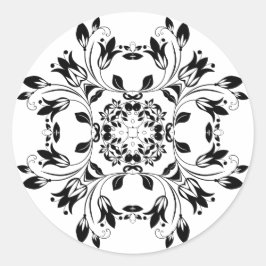 Damaszwart-witte sticker